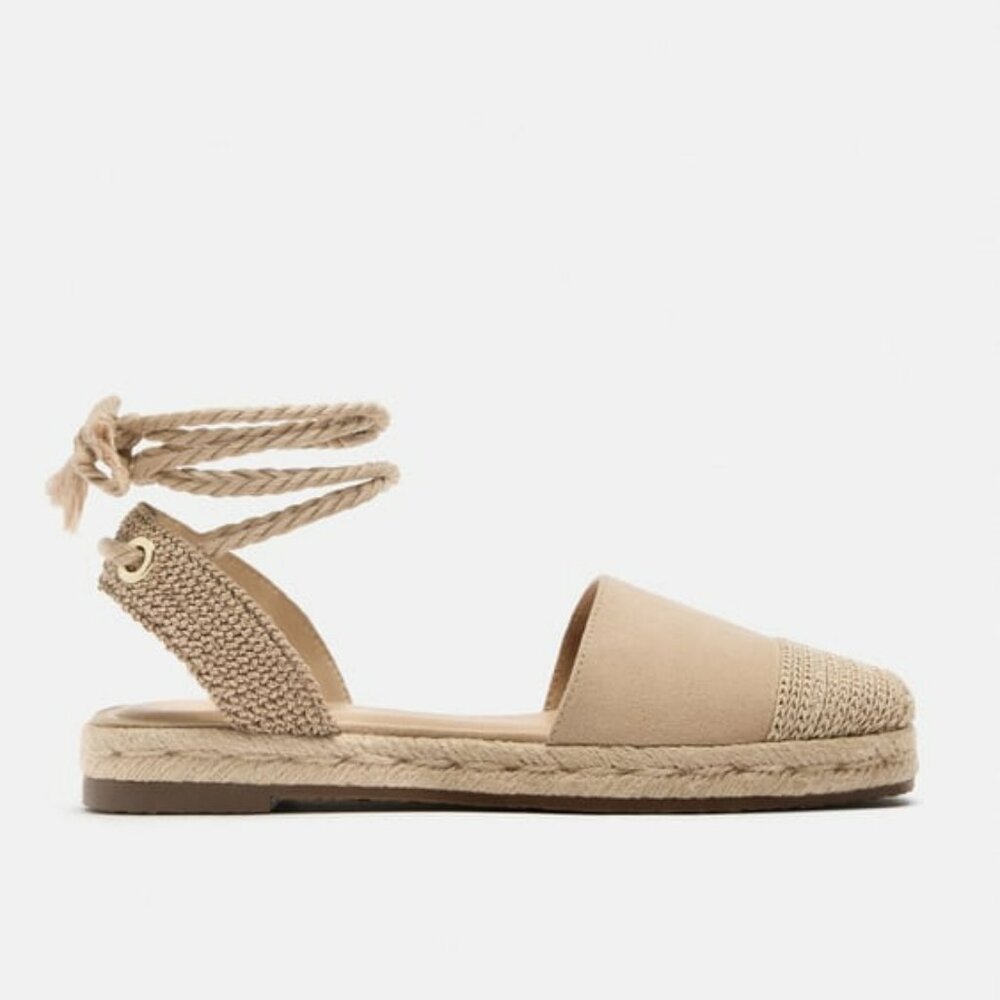 ZARA LACE UP ESPADRILLES, SANDALS (EUR 37 - US 6.5)